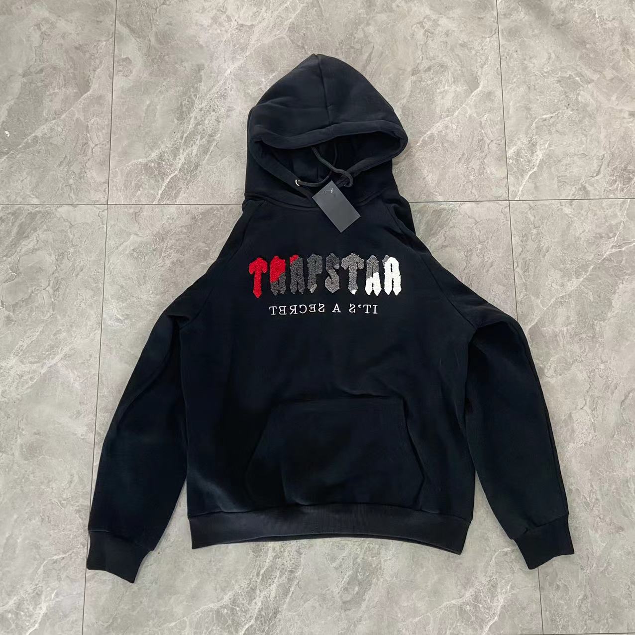 TRAPSTAR Tracksuit Central CEE UK Drill Tracksuit  LETTER EMBROIDERY (BLACK RED LETTER)
