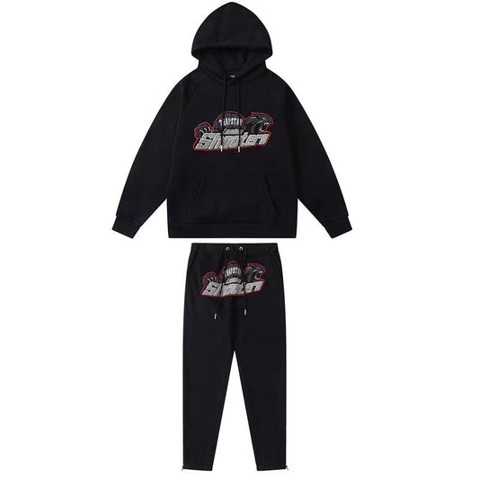 TRAPSTAR Tracksuit Central CEE UK Drill Tracksuit  LETTER EMBROIDERY (BLACK RED SHOOTER)