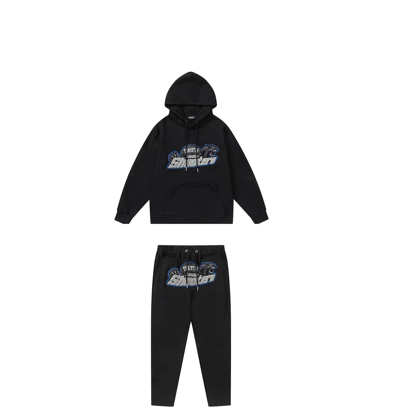 TRAPSTAR Tracksuit Central CEE UK Drill Tracksuit  LETTER EMBROIDERY (BLACK BULE  SHOOTER)