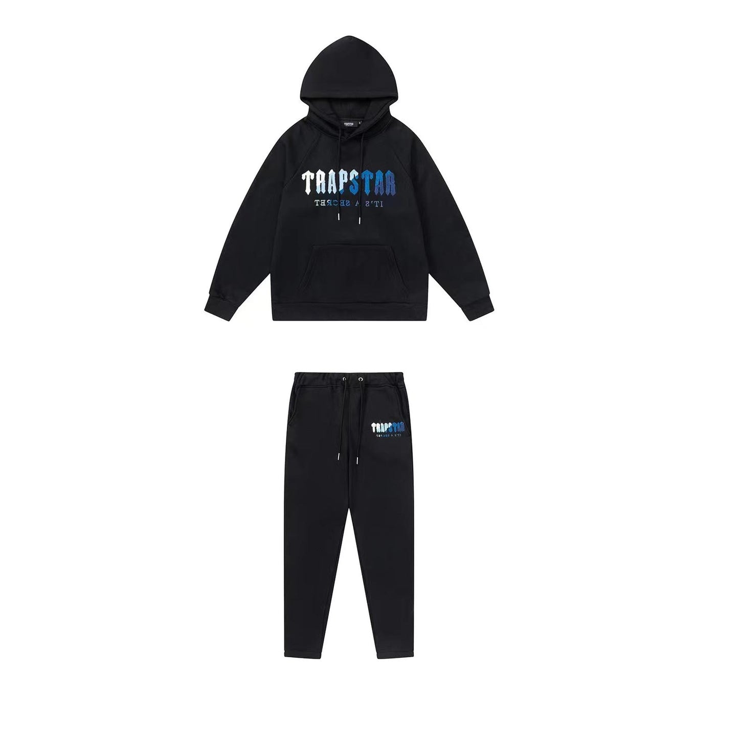 TRAPSTAR Tracksuit Central CEE UK Drill Tracksuit  LETTER EMBROIDERY (BLACK WHITE BULE LETTER)