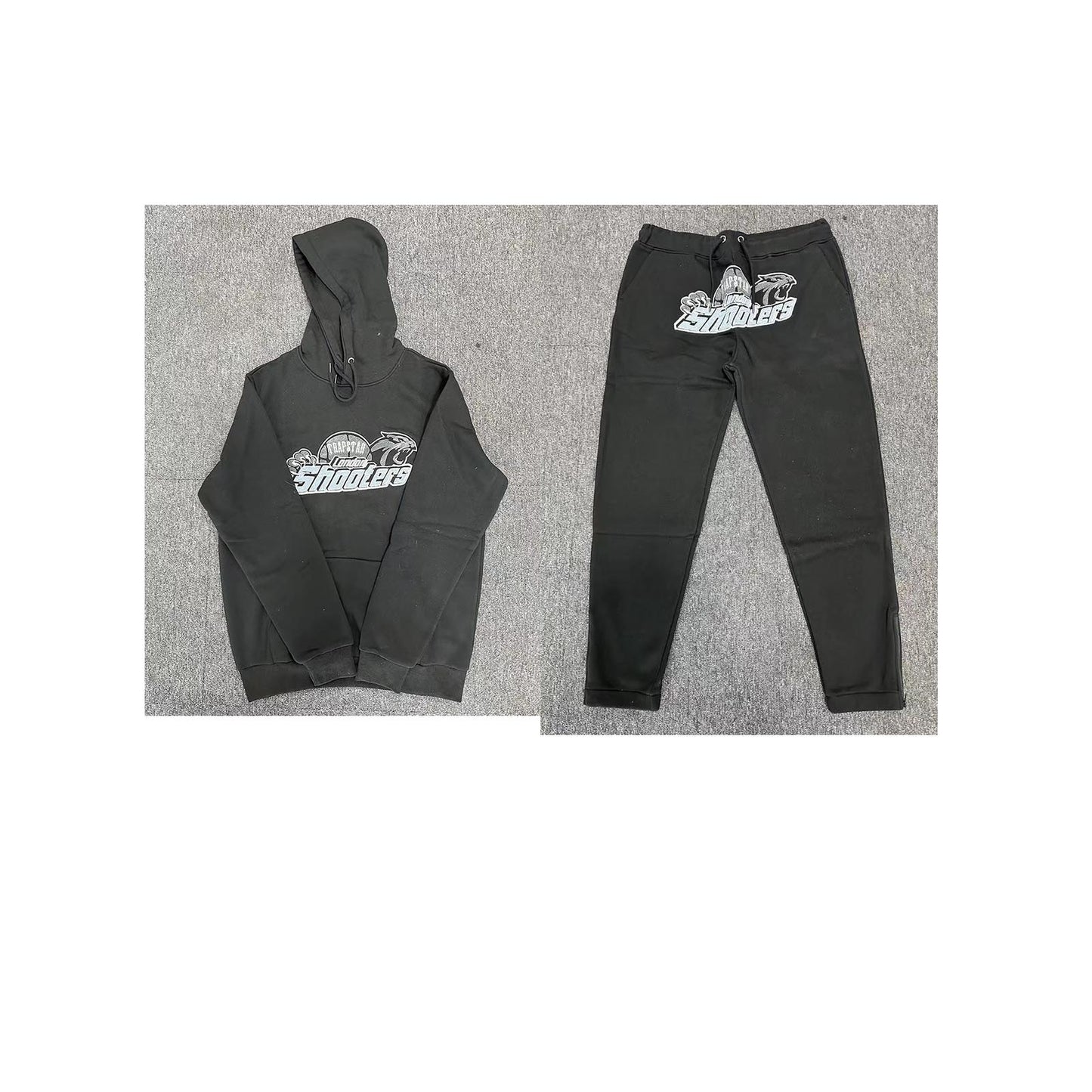 TRAPSTAR Tracksuit Central CEE UK Drill Tracksuit  LETTER EMBROIDERY (BLACK GERY SHOOTER)
