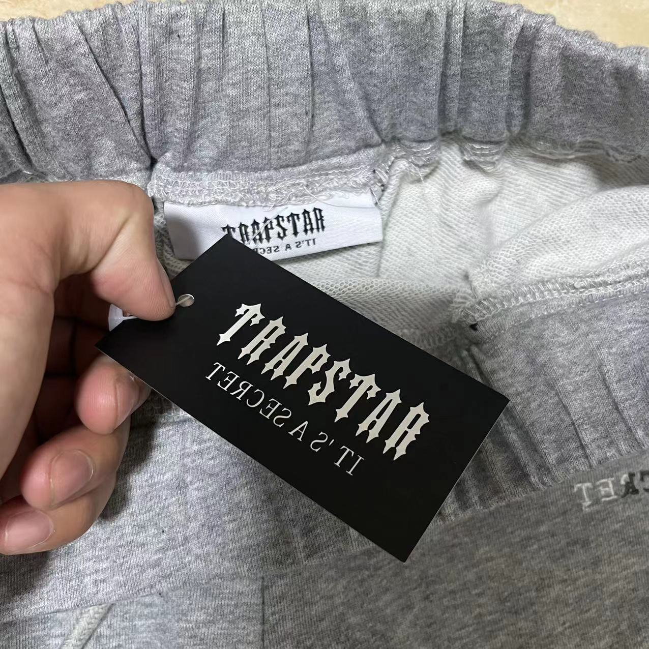TRAPSTAR TEE T SHIRT LETTER EMBROIDERY (GRAY  BLUE WHITE)